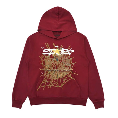 SP5DER LOGO HOODIE MAROON