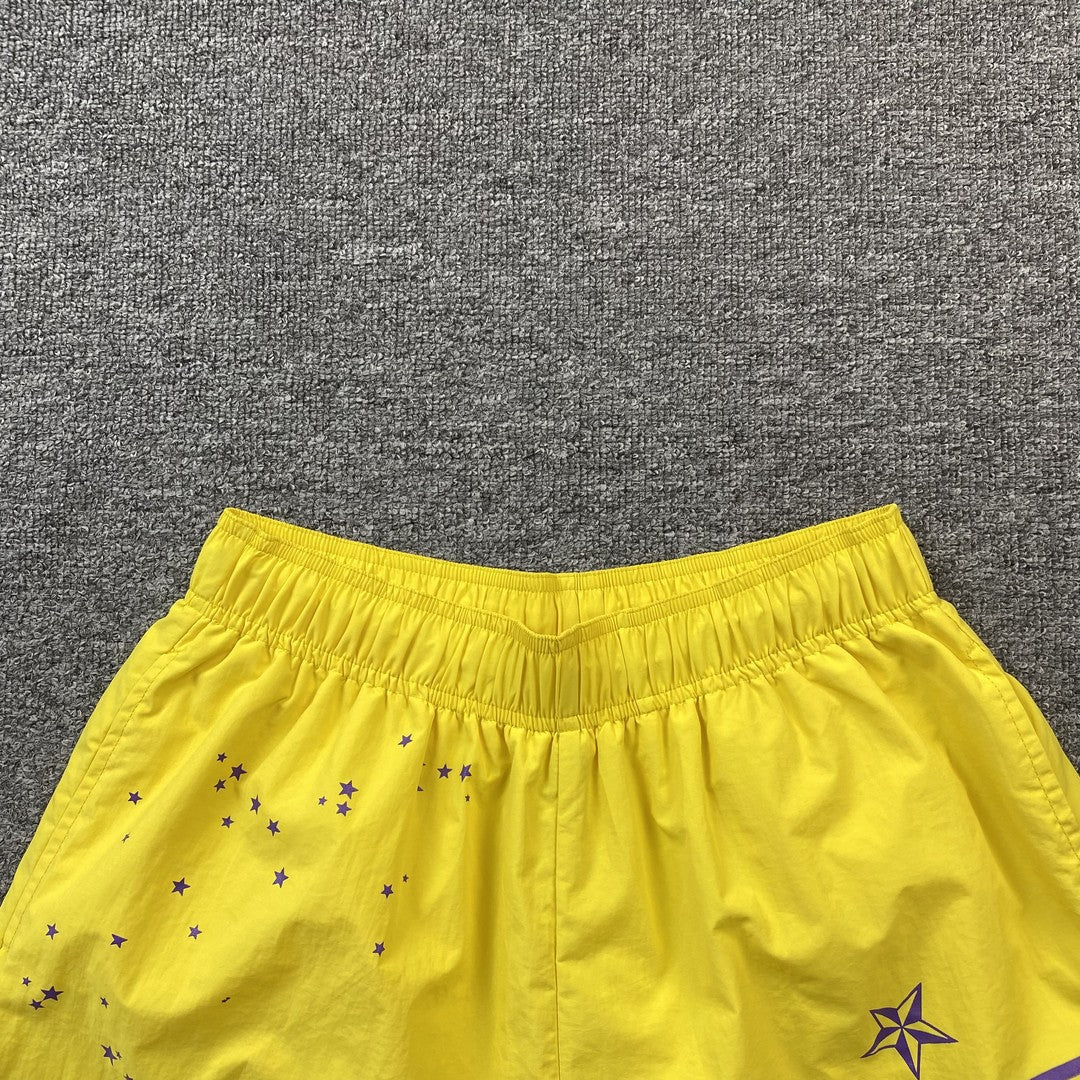 SP5DER DOUBLE LAYER SHORTS YELLOW