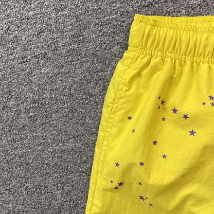SP5DER DOUBLE LAYER SHORTS YELLOW