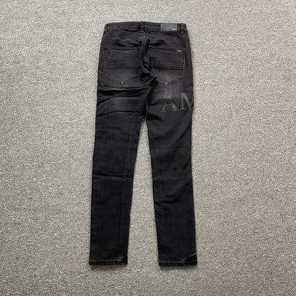 AMIRI CORE APPLIQUE BLACK LEATHER JEANS