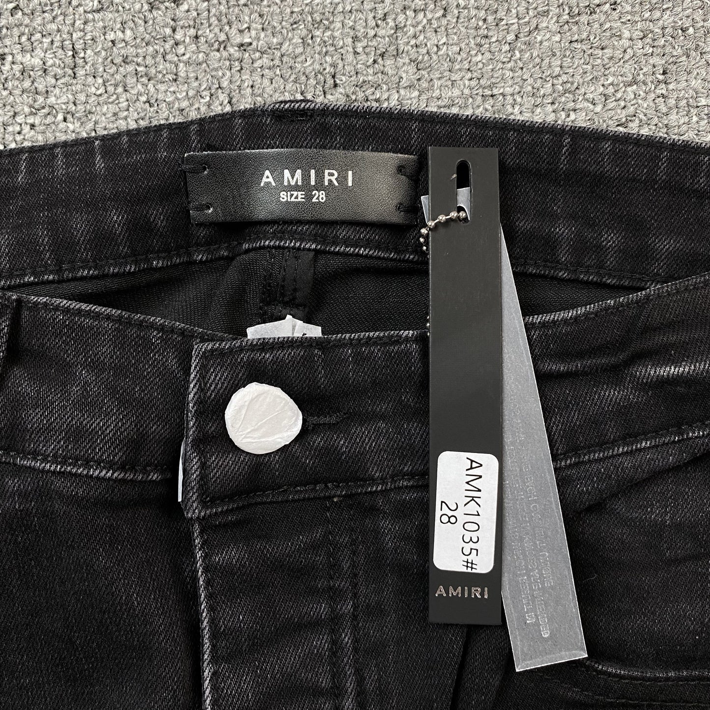AMIRI CORE APPLIQUE BLACK LEATHER JEANS