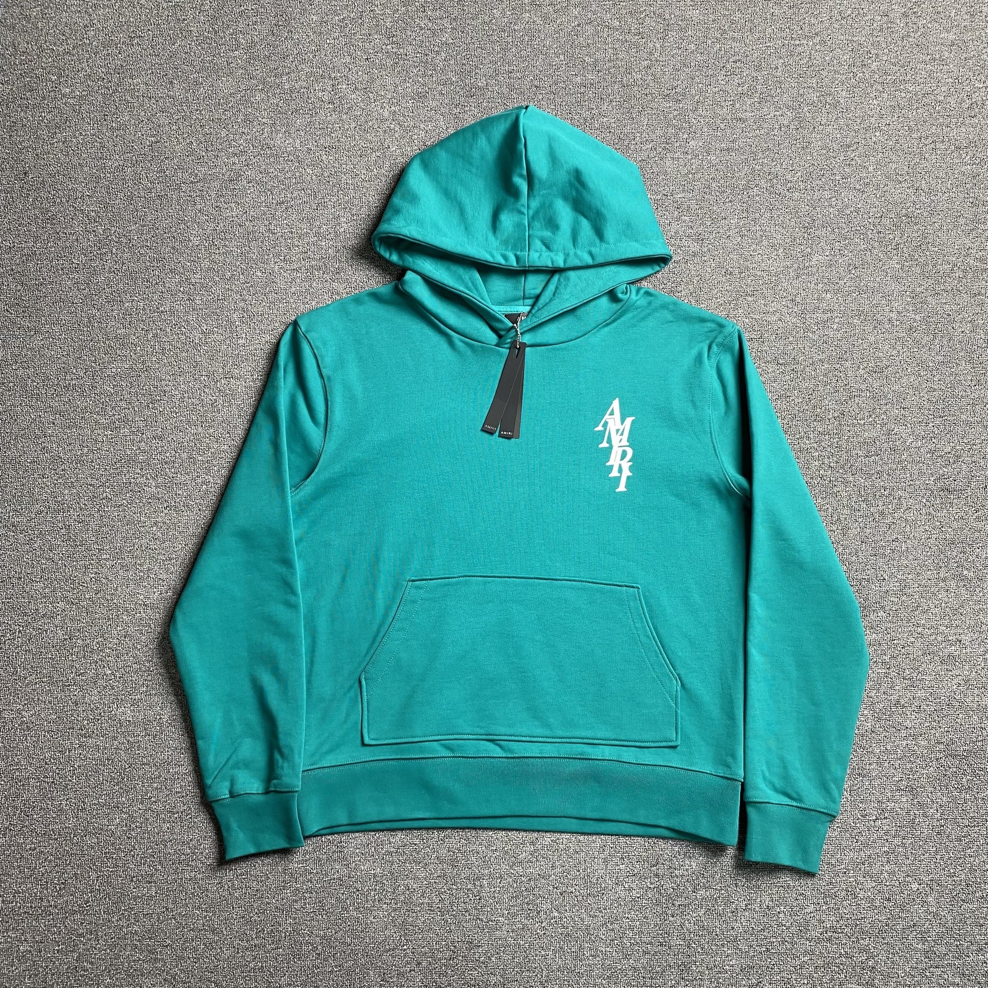AMIRI LETTER LOGO HOODIE CERULEAN