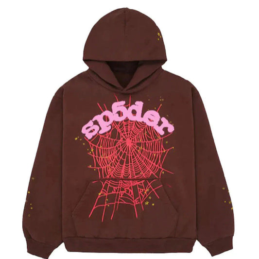 SP5DER WEB HOODIE BROWN