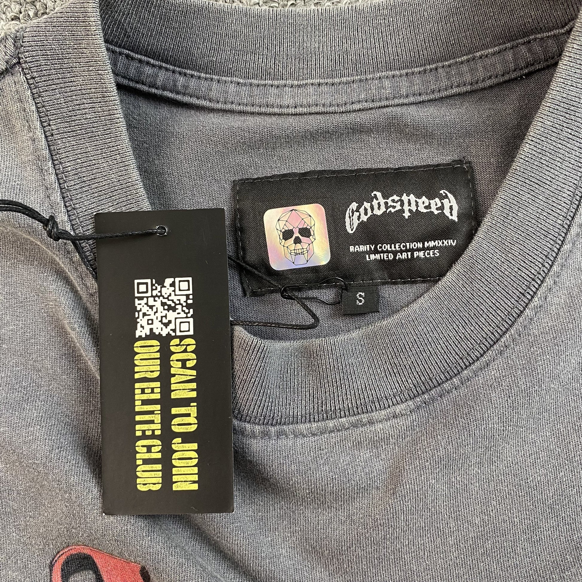 GODSPEED E PLURIBUS UNUM T-SHIRT WASHED GREY